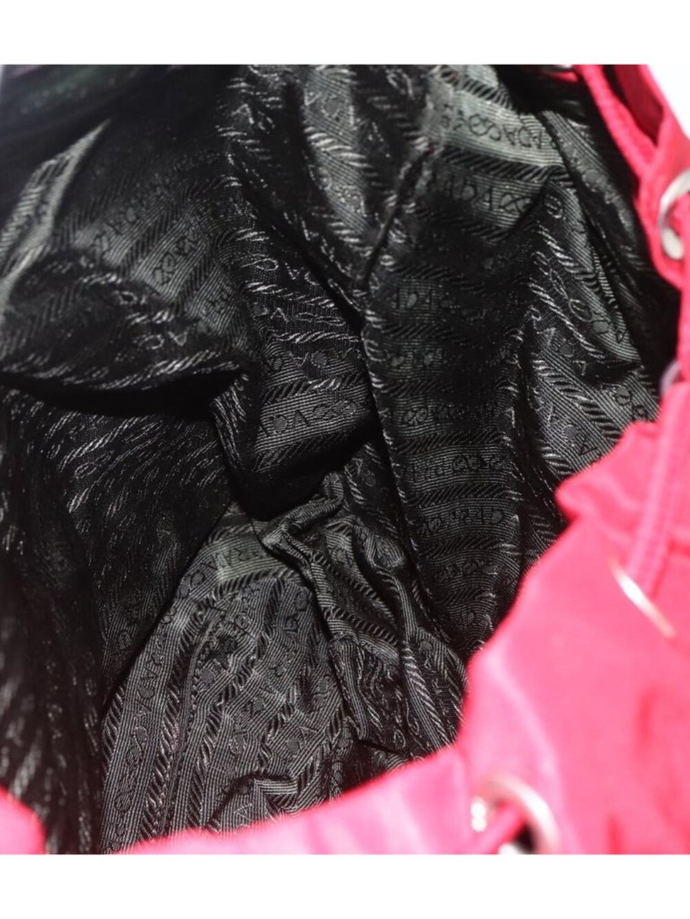 PRADA Backpack Nylon Red Silver - Picture 13 of 16